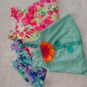 3 Girls Sleeveless Dresses Size 3-6 M